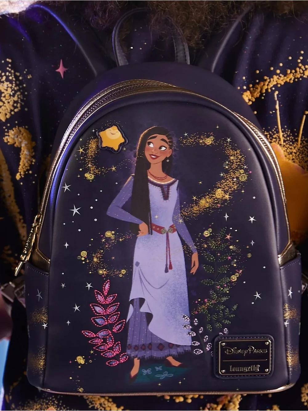Loungefly Official Disney Parks Wish Asha and Star Mini Backpack